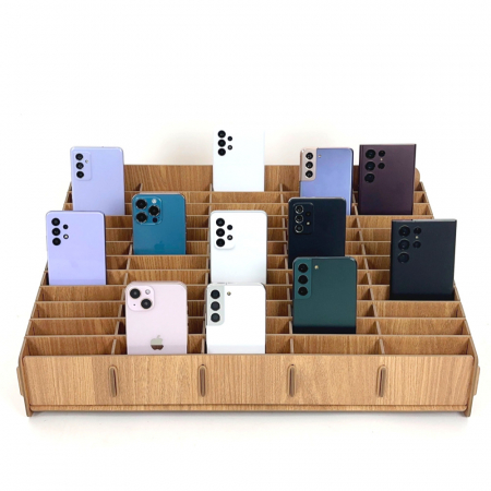 올지 우드 핸드폰보관함 휴대폰 보관함 60칸 수거함 정리 수납 학원 학교 회사 #3