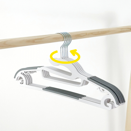 올지 라운드 논슬립옷걸이 10p 어깨뿔방지 옷걸이 공간활용 플라스틱 회전고리 실리콘 상의 니트 정장 패딩 코트 #3