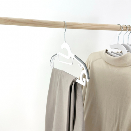 올지 라운드 논슬립옷걸이 10p 어깨뿔방지 옷걸이 공간활용 플라스틱 회전고리 실리콘 상의 니트 정장 패딩 코트 #9