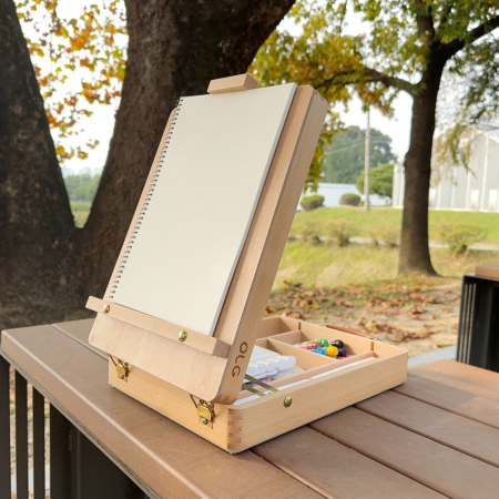 올지 원목 테이블이젤 휴대용 이젤 접이식 나무 그림받침대 수납 미니 책상용 탁상용 #3