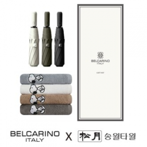 벨카리노 8K 3단 자동우산+송월 스누피 30수 145g 우산타올세트