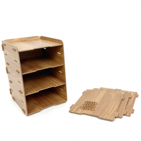 올지 우드 서류보관함 A4 6단 서류 함 문서 화일 지류 정리 트레이 거치대 나무 #8