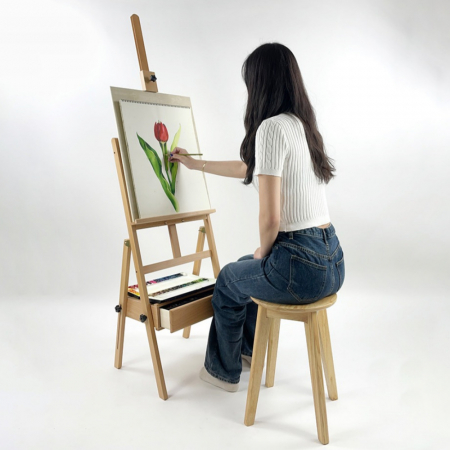 올지 서랍형 나무이젤 대형이젤 전문가용 원목 수납 #2