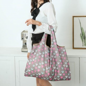 접이식 시장가방 하트 고양이 동물 케릭터