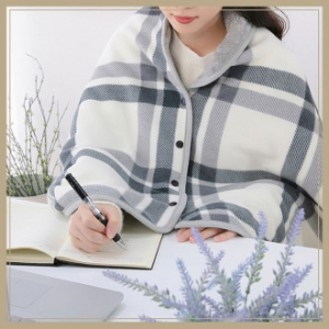 똑딱이담요 만능 담요 극세사 겨울 체크 무릎담요 숄 망토