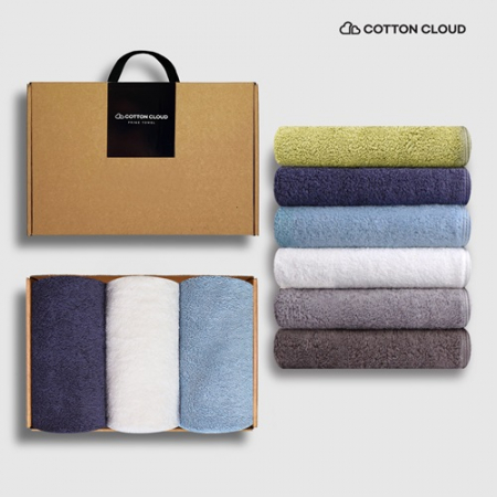 코튼클라우드 호텔수건 40수 170g 3P 고급선물포장(손잡이박스) #2
