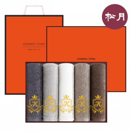 송월타올 킹 엠블럼 150g 30수 5매세트+쇼핑백 #2