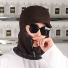 집업 후끈후끈 니트 방한 복면 군밤모자