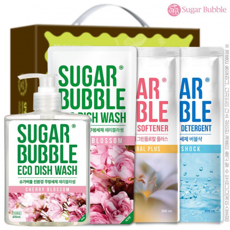 슈가버블 주방세제470펌프 주방세제280리필 섬유유연제300리필 세탁세제300리필 4종 #3