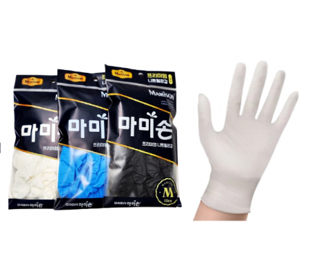 마미손 니트릴 10매 장갑 중 미색 블루 검정 #2
