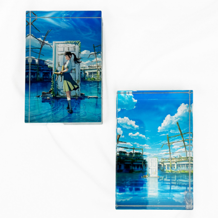 르웨이 풀컬러 크리스탈 유리 문진 사각형 #5