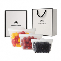 웰세스 실리콘지퍼백3종세트 다회용 지퍼백