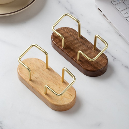 원목 명함꽂이  우드 월넛색 t형 w형 #3