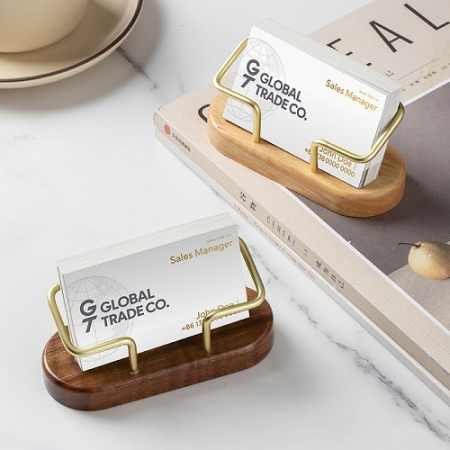 원목 명함꽂이  우드 월넛색 t형 w형 #2