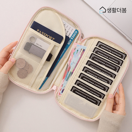 생활더봄 패딩 여권파우치 RFID차단 방수 카드수납 여행용 지갑 #4