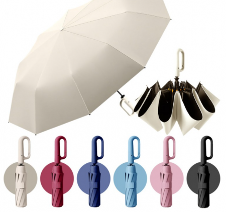 튼튼한 손잡이 우산 카라비너 3단 자동 우산 고리형 버클형 10k #2