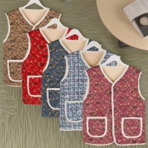 김장조끼 겨울방한조끼 누빔조끼 기모조끼 꽃무늬조끼