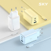 작은이미지: 스카이 필 GaN65X 4세대 초미니 65W 멀티 3포트 PD 초고속 충전 어댑터 케이블 세트 #2