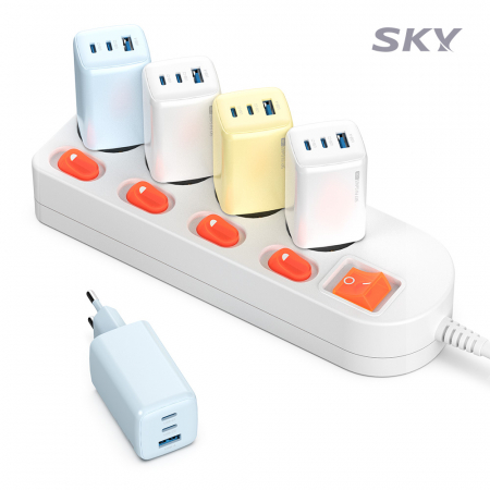 스카이 필 GaN65X 4세대 초미니 65W 멀티 3포트 PD 초고속 충전 어댑터 케이블 세트 #3