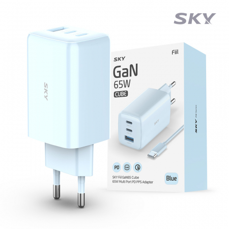 스카이 필 GaN65X 4세대 초미니 65W 멀티 3포트 PD 초고속 충전 어댑터 케이블 세트 #5