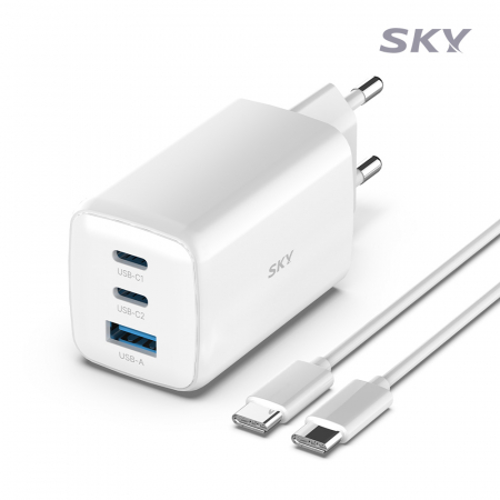 스카이 필 GaN65X 4세대 초미니 65W 멀티 3포트 PD 초고속 충전 어댑터 케이블 세트 #8