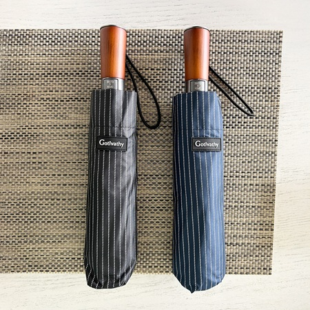 고티바쉬 스트라이프 우드 3단우산 UV차단 우양산 8K #4