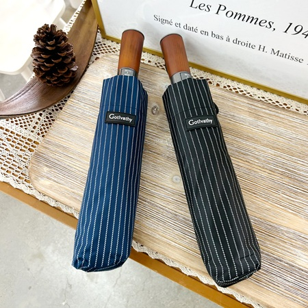 고티바쉬 스트라이프 우드 3단우산 UV차단 우양산 8K #5