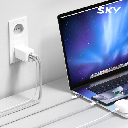 스카이 필 GaN65X 4세대 초미니 65W 멀티 3포트 PD 초고속 충전 어댑터 #6