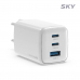 작은이미지: 스카이 필 GaN65X 4세대 초미니 65W 멀티 3포트 PD 초고속 충전 어댑터 #2