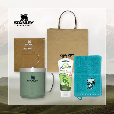 스탠리 캠프머그354ml 텀블러 세트3호 카밀핸드크림100ml 송월핸드타올세트(쇼핑백포함) #3