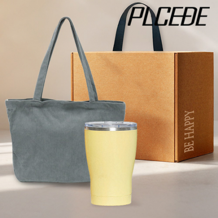 플씨드 코듀로이 빅사이즈 에코백 + 텀블러 350ml 2종세트 #2