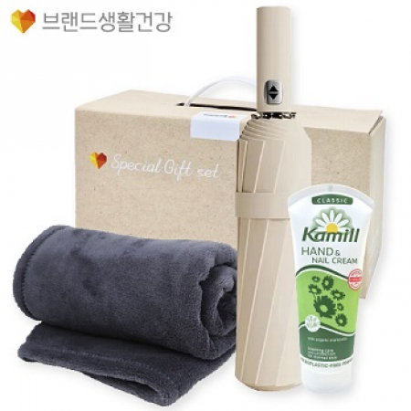 방한용품세트 3단완자동우산+카밀핸드로션 담요 #2