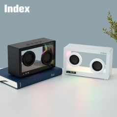 INDEX 투명 무드램프 알람시계 블루투스스피커(충전식)