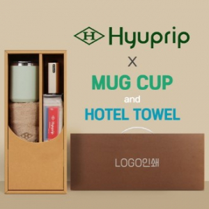 협립 이지롤 거꾸로 완전자동 우산 +협립40수호텔코마180타월+로하스머그컵-세트