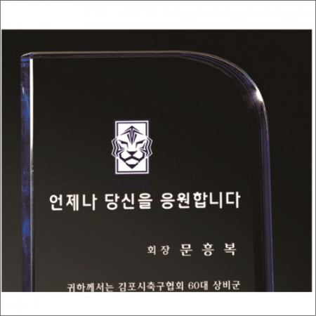 감사합니다빋침 화이트 블루 크리스탈 상패 #3