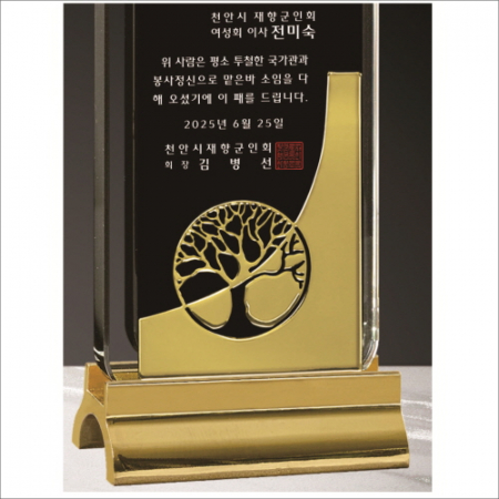 무지금속받침 나무 크리스탈 상패 #4