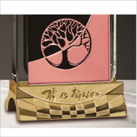 감사합니다 나무 브론즈 투톤 크리스탈 상패 #5