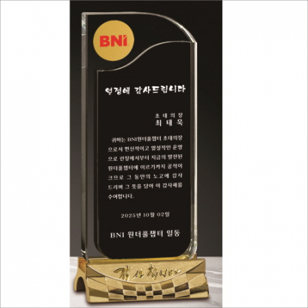 마크 별도 감사합니다 투톤 크리스탈 상패 #2