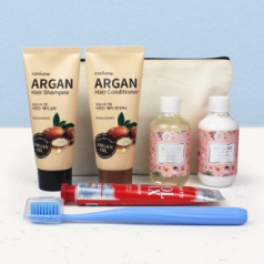 과일나라 샴푸+컨디셔너 +부케가르니 바디워시+바디로션+부케가르니 미세모 칫솔+크리오 쿨맥스 민트 치약+에코 파우치