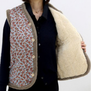 방한조끼 보온조끼 융털조끼 겨울조끼 방한복 꽃무늬조끼