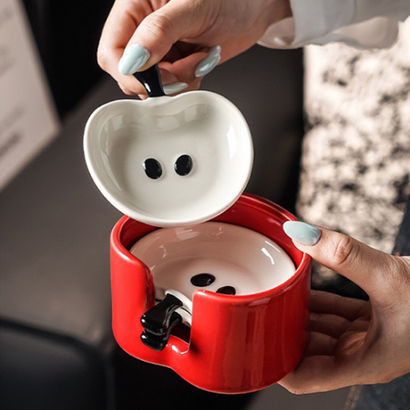 파파러브 사과모양 도자기 소스 접시 #3