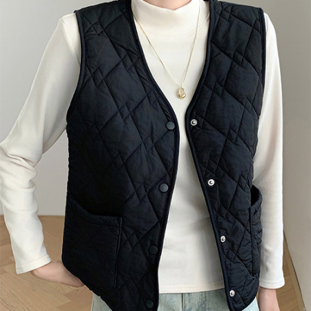 양모패딩조끼 따뜻한 겨울양모조끼 여성 패딩조끼 데일리룩 #2