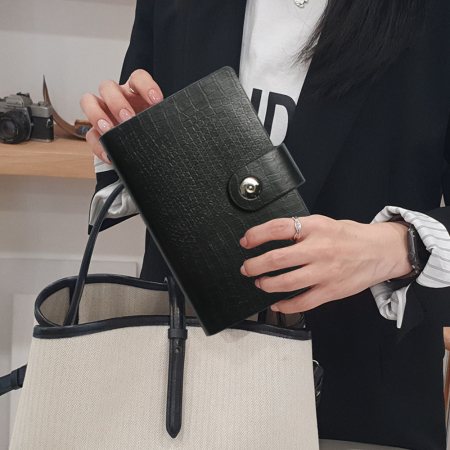 [반값할인] 크록 6공 자석 시스템 다이어리 40절 블랙 #2