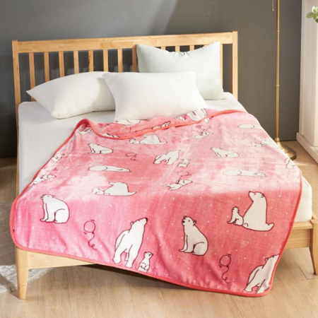 부드럽고 따뜻한 밍크스타일 극세사 이불겸 담요 싱글 6종(영국기 테디곰 호피 사과별 베스트 지브라 ) #3