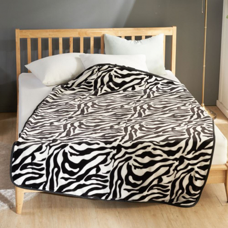 부드럽고 따뜻한 밍크스타일 극세사 이불겸 담요 싱글 6종(영국기 테디곰 호피 사과별 베스트 지브라 ) #6