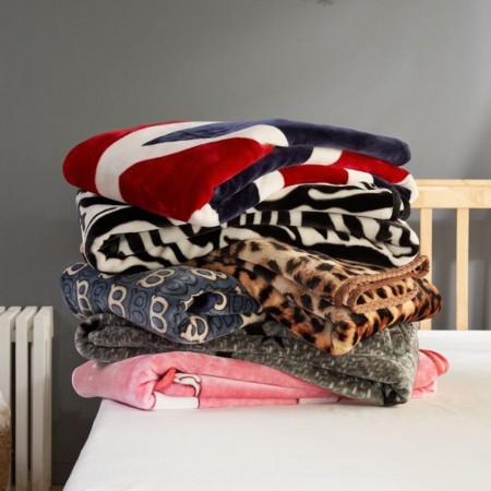 부드럽고 따뜻한 밍크스타일 극세사 이불겸 담요 싱글 6종(영국기 테디곰 호피 사과별 베스트 지브라 ) #8