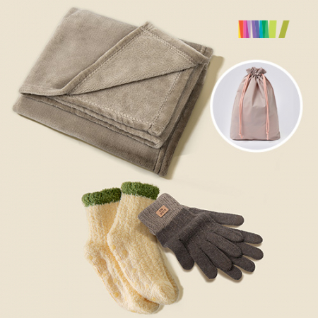 세트)수면양말M+터치장갑+무릎담요 #2