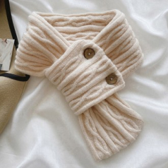 버튼포인트 미니목도리 방한용 쁘띠목도리 머플러 넥워머