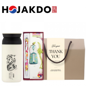 한국전통 호작도텀블러 독도보틀 트레블 350ml 볼펜 책갈피 북마크 기념품 선물세트