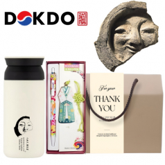 한국전통 신라의 미소 텀블러 독도보틀 트레블 350ml 볼펜 책갈피 북마크 기념품 선물세트